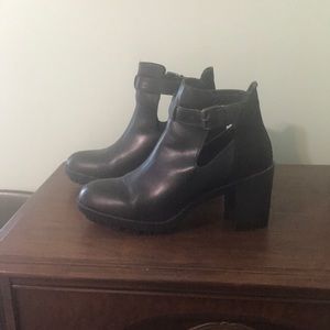 Zara chunky heel cut out booties
